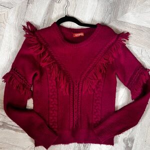 Altuzarra Red Fringed Sweater size small
